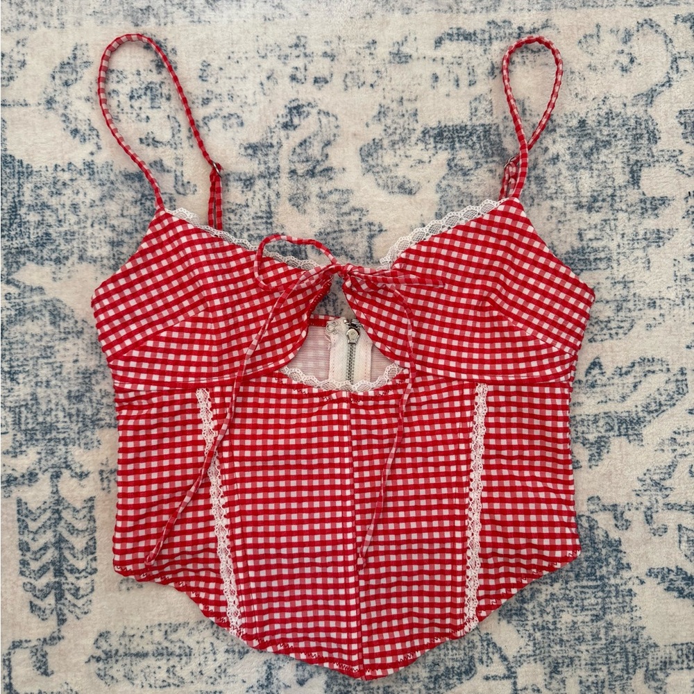 White Fox Wildest Dreams Bustier Red Gingham
